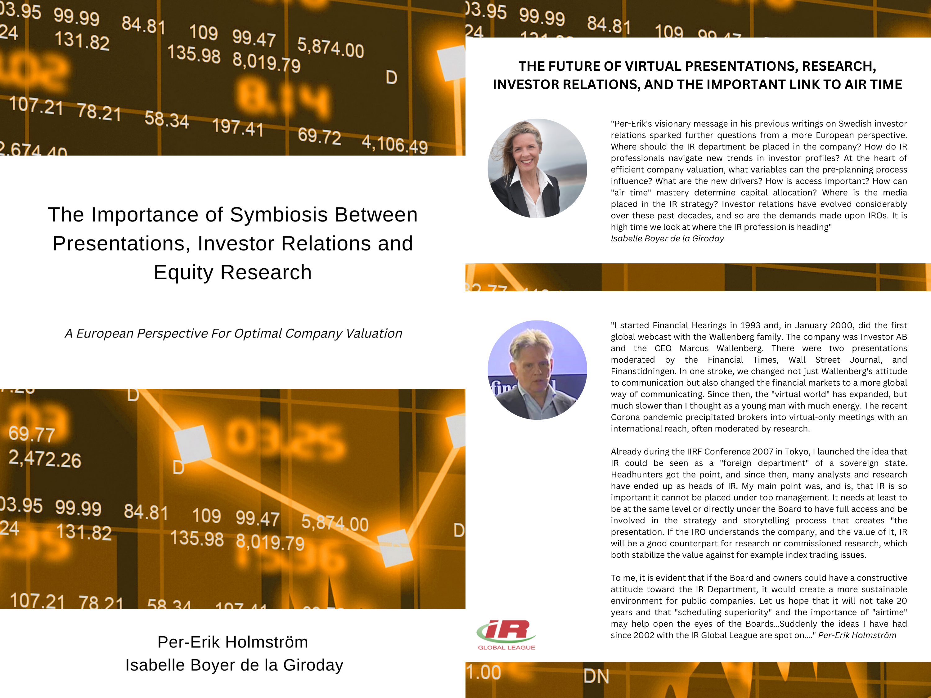 The Importance of Symbioses Between Presentations, Investor Relations and Reserach